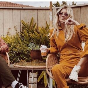 Outerknown Mustard/Amber Zip-Front Jumpsuit